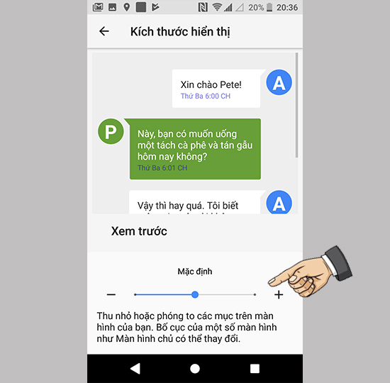 Điều chỉnh kích thước